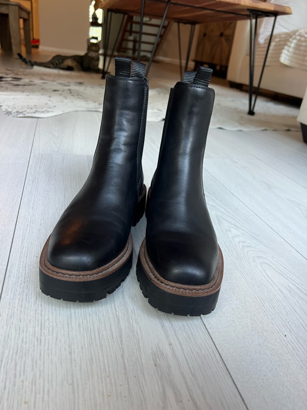 Sam Edelman Black Leather Chelsea ankle Boots 7.5 - Picture 5 of 12